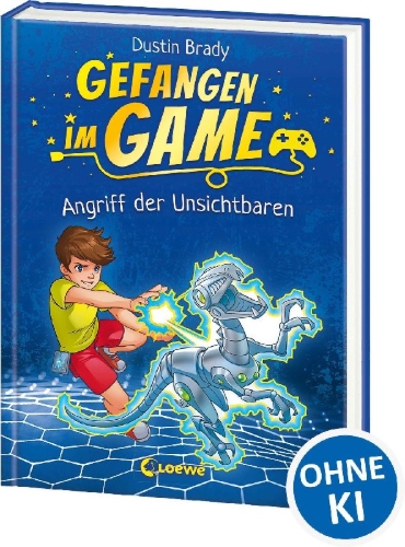 Buchcover und Innenansicht für das Buch: Trapped in a Video Game - The Invisible Invasion