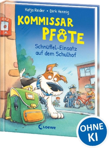 Buchcover und Innenansicht für das Buch: Kommissar Pfote (Band 3) - Schnüffel-Einsatz auf dem Schulhof