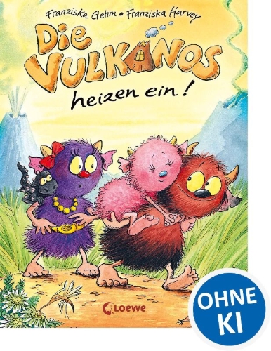 Buchcover und Innenansicht für das Buch: Die Vulkanos heizen ein!