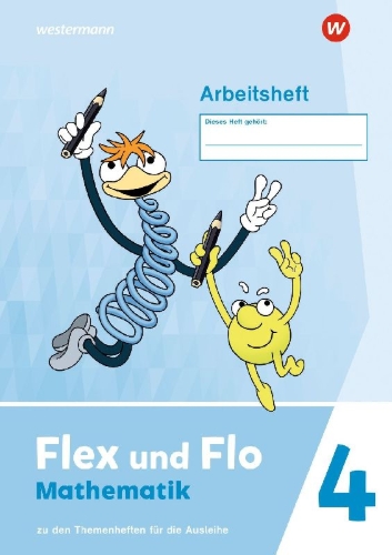 Buchcover und Innenansicht für das Buch: Flex und Flo 4. Arbeitsheft. Zu den Themenheften für die Ausleihe