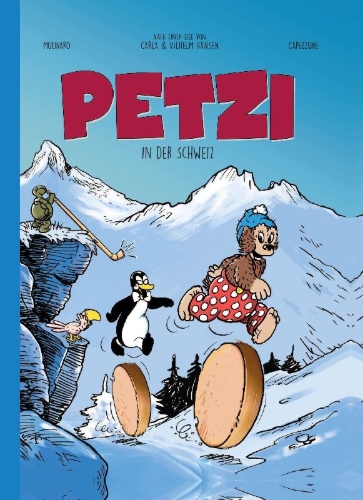 Buchcover und Innenansicht für das Buch: Petzi en Suisse