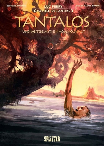 Buchcover und Innenansicht für das Buch: Mythen der Antike: Tantalos und weitere Mythen vom Hochmut (Graphic Novel)