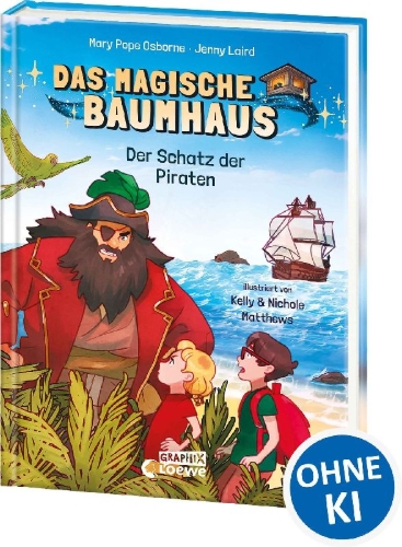 Buchcover und Innenansicht für das Buch: Das magische Baumhaus (Comic-Buchreihe, Band 4) - Der Schatz der Piraten