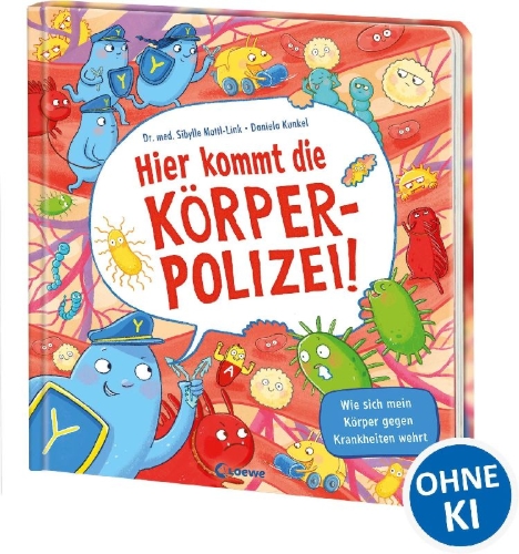 Buchcover und Innenansicht für das Buch: Hier kommt die Körperpolizei!