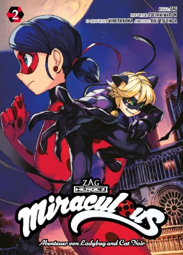 Buchcover und Innenansicht für das Buch: Miraculous - Die Abenteuer von Ladybug und Cat Noir (Manga) 02
