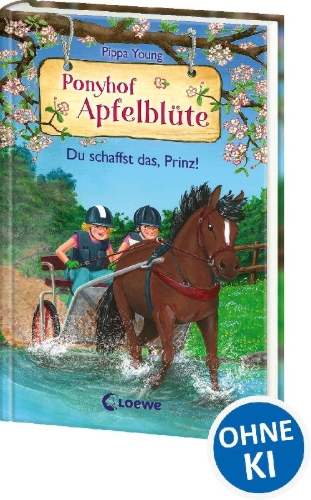 Buchcover und Innenansicht für das Buch: Ponyhof Apfelblüte (Band 19) - Du schaffst das, Prinz!