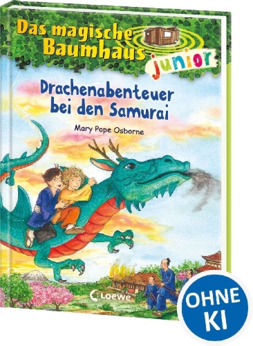 Buchcover und Innenansicht für das Buch: Das magische Baumhaus junior (Band 34) - Drachenabenteuer bei den Samurai
