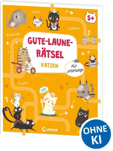 Buchcover und Innenansicht für das Buch: Mon cahier de jeux - Les chats (OT)