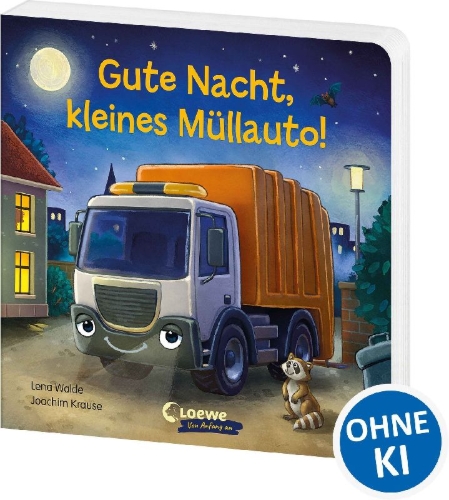 Buchcover und Innenansicht für das Buch: Gute Nacht, kleines Müllauto!