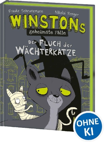 Buchcover und Innenansicht für das Buch: Winstons geheimste Fälle (Band 1) - Der Fluch der Wächterkatze