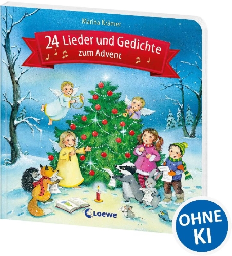 Buchcover und Innenansicht für das Buch: 24 Lieder und Gedichte zum Advent