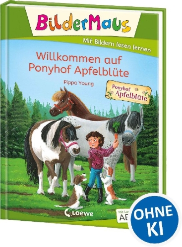 Buchcover und Innenansicht für das Buch: Bildermaus - Willkommen auf Ponyhof Apfelblüte