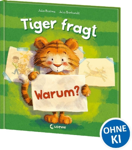 Buchcover und Innenansicht für das Buch: Tiger fragt Warum?