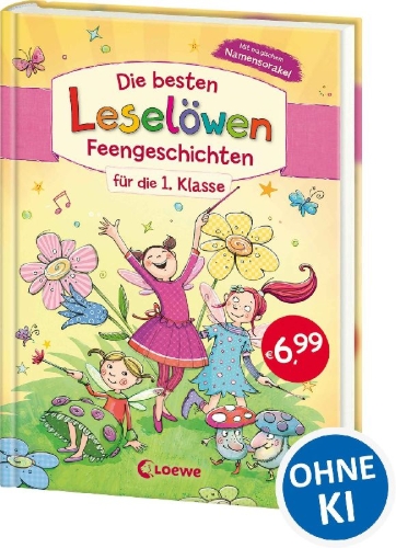 Buchcover und Innenansicht für das Buch: Die besten Leselöwen-Feengeschichten für die 1. Klasse