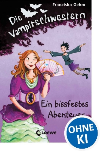 Buchcover und Innenansicht für das Buch: Die Vampirschwestern (Band 2) - Ein bissfestes Abenteuer