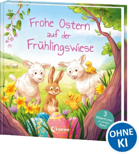 Buchcover und Innenansicht für das Buch: Frohe Ostern auf der Frühlingswiese