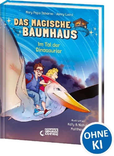 Buchcover und Innenansicht für das Buch: Dinosaurs Before Dark Graphic Novel (Magic Tree House)