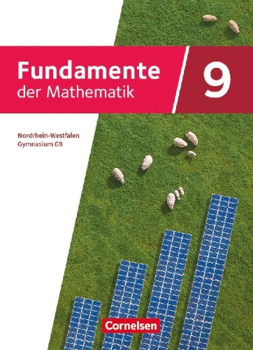 Buchcover und Innenansicht für das Buch: Fundamente der Mathematik 9. Schuljahr. Nordrhein-Westfalen - Schülerbuch
