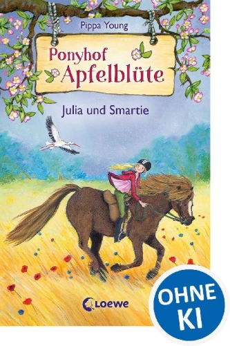 Buchcover und Innenansicht für das Buch: Ponyhof Apfelblüte - Julia und Smartie
