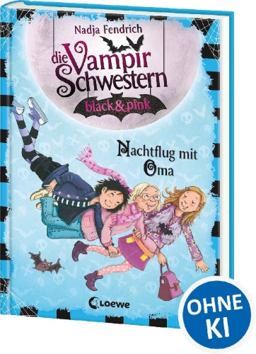 Buchcover und Innenansicht für das Buch: Die Vampirschwestern black & pink (Band 5) - Nachtflug mit Oma