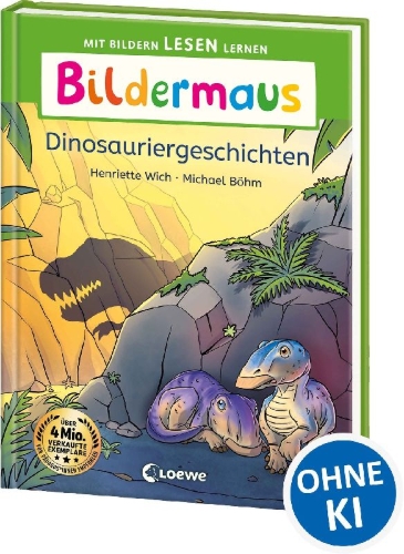 Buchcover und Innenansicht für das Buch: Bildermaus - Dinosauriergeschichten