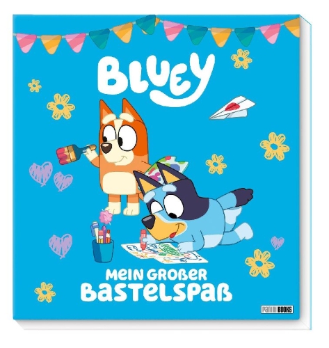 Buchcover und Innenansicht für das Buch: Bluey: Mein großer Bastelspaß