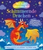Buchcover und Innenansicht für das Buch: Mein buntes Glanzfolien-Buch: Schimmernde Drachen