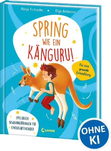 Buchcover und Innenansicht für das Buch: Spring wie ein Känguru!
