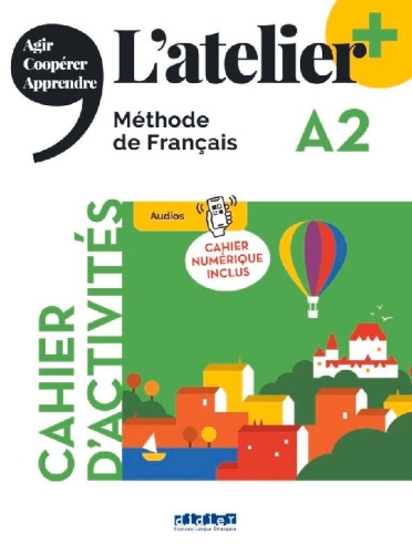 Buchcover und Innenansicht für das Buch: L'atelier+ A2: Cahier d'activités mit didierfle.app und E-Book