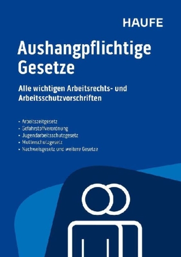 Buchcover und Innenansicht für das Buch: Aushangpflichtige Gesetze