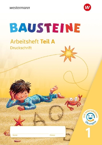 Buchcover und Innenansicht für das Buch: BAUSTEINE Fibel. Arbeitsheft DS mit interaktiven Übungen