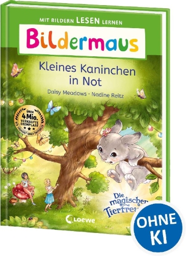 Buchcover und Innenansicht für das Buch: Bildermaus - Kleines Kaninchen in Not