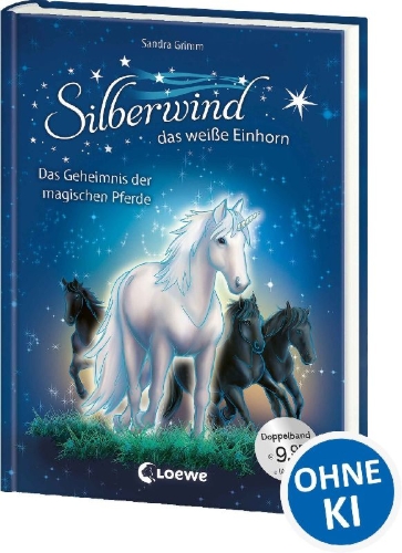 Buchcover und Innenansicht für das Buch: Silberwind, das weiße Einhorn (Band 3-4) - Das Geheimnis der magischen Pferde
