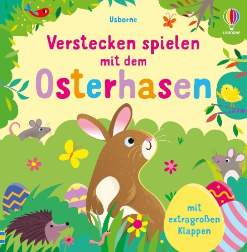 Buchcover und Innenansicht für das Buch: Verstecken spielen mit dem Osterhasen