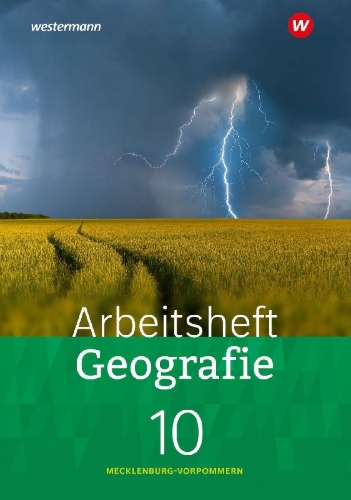 Buchcover und Innenansicht für das Buch: Geografie 10. Arbeitsheft Geografie. Mecklenburg-Vorpommern 2023