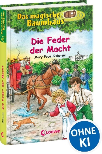 Buchcover und Innenansicht für das Buch: Das magische Baumhaus 45. Die Feder der Macht