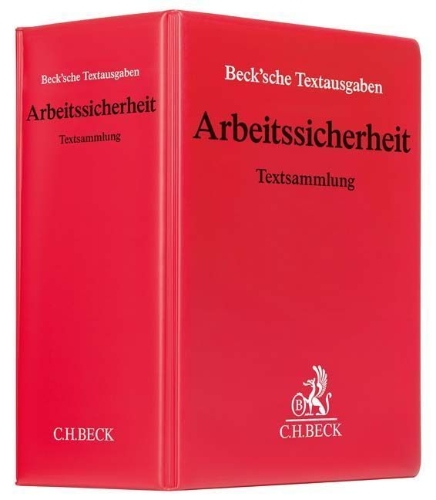 Buchcover und Innenansicht für das Buch: Arbeitssicherheit (mit Fortsetzungsnotierung). Inkl. 82. Ergänzungslieferung