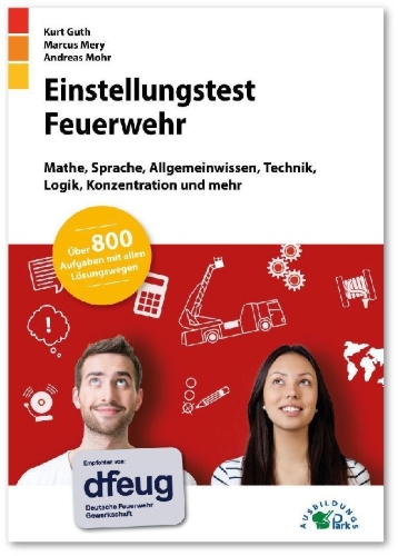 Buchcover und Innenansicht für das Buch: Einstellungstest Feuerwehr