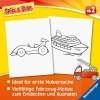 Buchcover und Innenansicht für das Buch: Spiel & Spaß - Mein allererster Malblock: Fahrzeuge