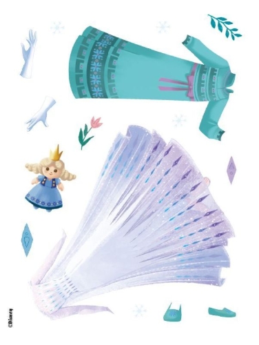 Buchcover und Innenansicht für das Buch: Disney Die Eiskönigin: Zauberhafter Styling-Spaß: Stickern, Malen, Stylen