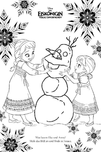 Buchcover und Innenansicht für das Buch: Disney Die Eiskönigin: Magischer Malspaß: Entdecke verborgene Motive!