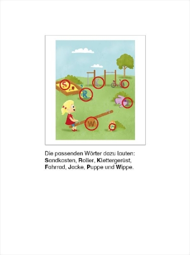 Buchcover und Innenansicht für das Buch: Die neuen LernSpielZwerge - ABC-Spiele