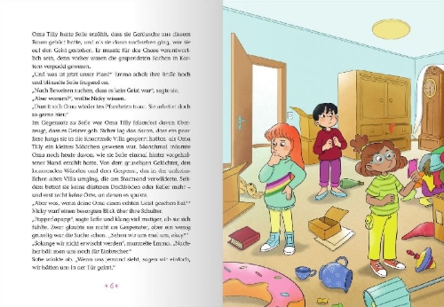 Buchcover und Innenansicht für das Buch: Die Erstkommunion-Girls und der Spuk im Pfarrhaus