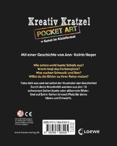 Buchcover und Innenansicht für das Buch: Kreativ-Kratzel Pocket Art: Farbenglück