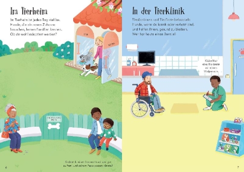Buchcover und Innenansicht für das Buch: Mein Immer-wieder-Stickerbuch: Meine liebsten Hunde