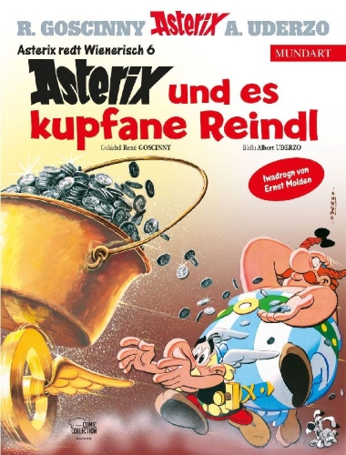 Buchcover und Innenansicht für das Buch: Astérix et le chaudron 13  (Asterix und der Kupferkessel 13)