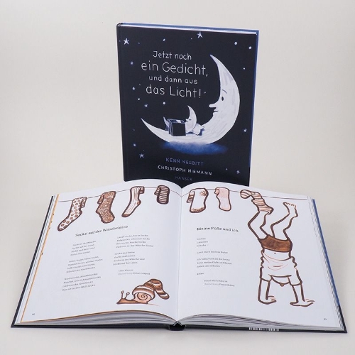 Buchcover und Innenansicht für das Buch: Jetzt noch ein Gedicht, und dann aus das Licht!