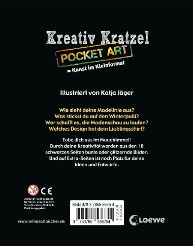 Buchcover und Innenansicht für das Buch: Kreativ-Kratzel Pocket Art: Fashion