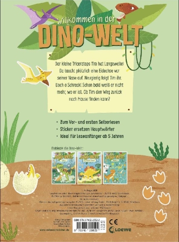 Buchcover und Innenansicht für das Buch: Les Dinosaures - Jack le petit tricératops