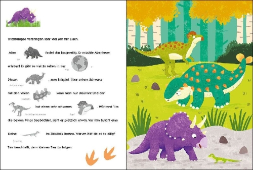Buchcover und Innenansicht für das Buch: Les Dinosaures - Jack le petit tricératops